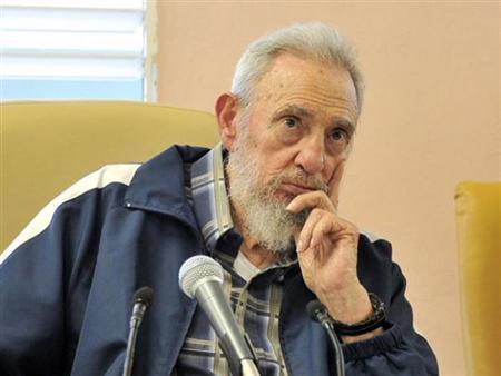 Former Cuban leader Fidel Castro sits at inauguration of the ´Vilma Espin Guillois´ school in Havana